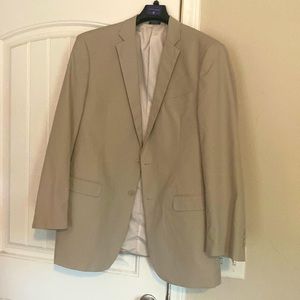 44L Saddlebred Mens Blazer Chambray Sport Jacket Tan / Cream